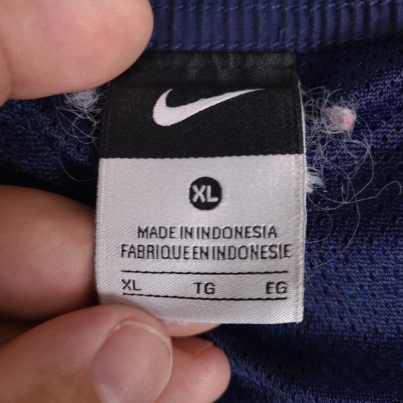 Nike Swim Trunks Mens XL Blue Board Shorts Mesh Lining Pockets Spell Out - Picture 8 of 16